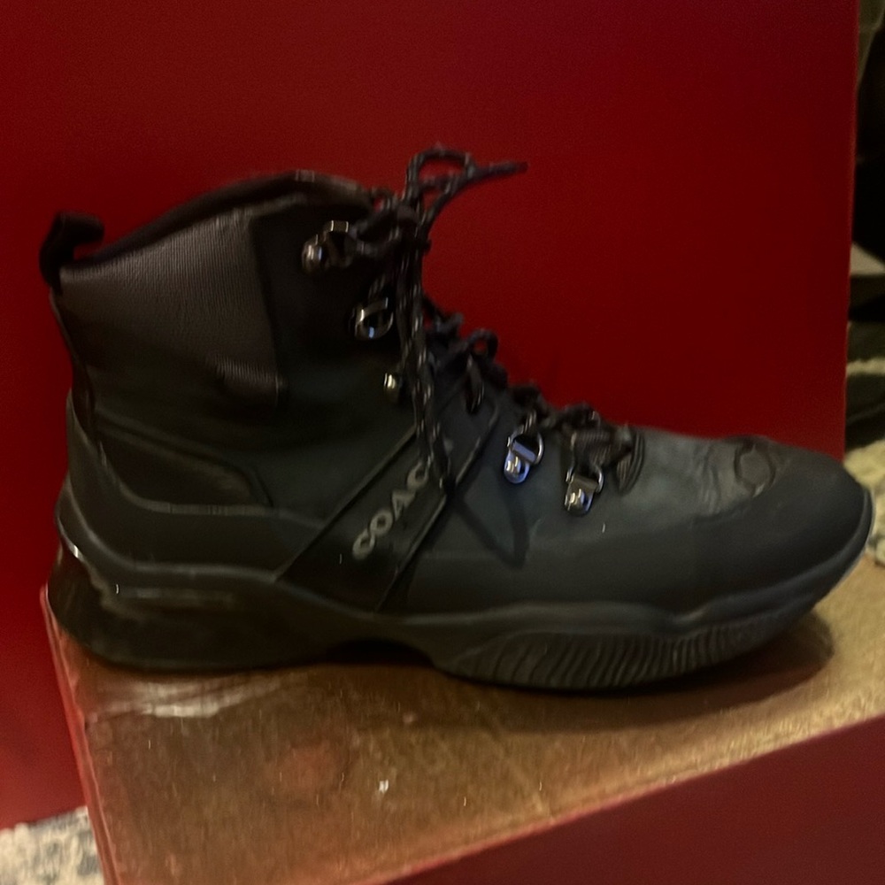Coach Black High-Top water proof boots.